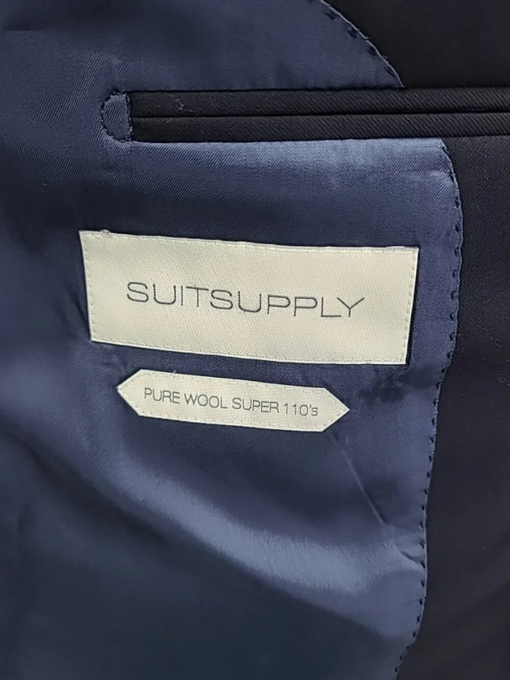 Suitsupply Lazio Slim Fit Super 110'S Wool Navy Blazer Jacket Men’s 38R